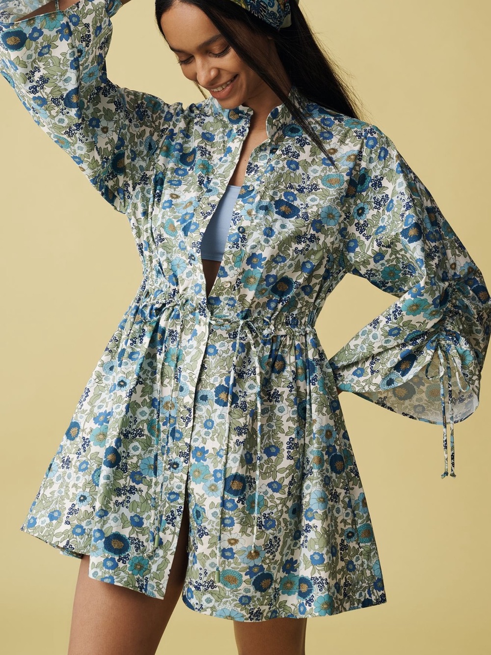 ALEMAIS Anthropologie Pam Long Sleeve Mini Dress